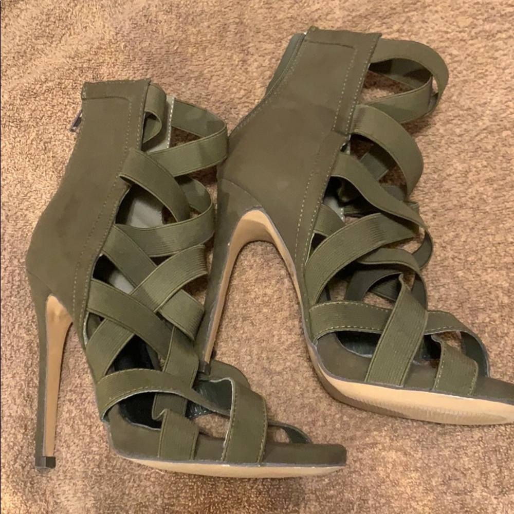 Olive green heels